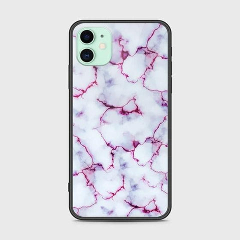 iPhone 11 Cover - White Marble Series - HQ Ultra Shine Premium Infinity Glass Soft Silicon Borders Case