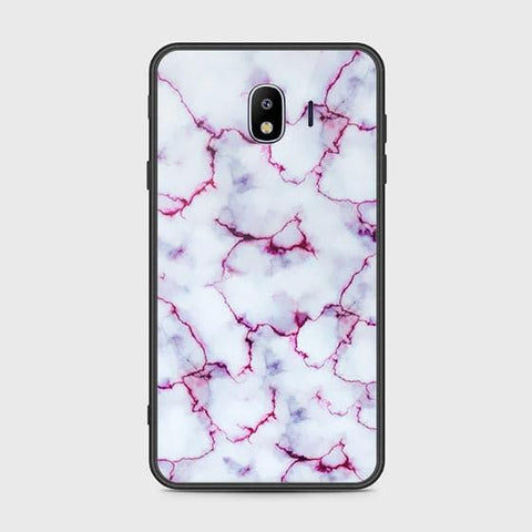Samsung Galaxy J4 2018 Cover - White Marble Series - HQ Ultra Shine Premium Infinity Glass Soft Silicon Borders Case