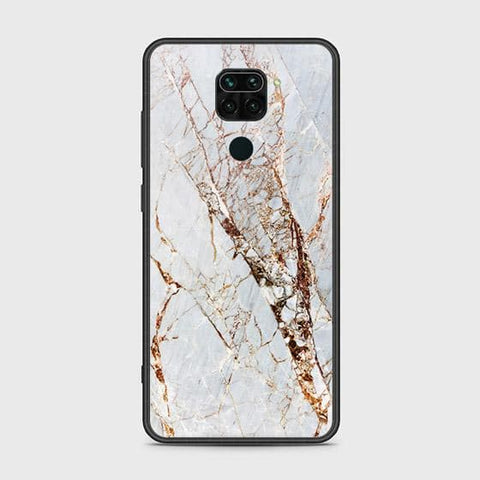 Xiaomi Redmi Note 9 Cover - White Marble Series - HQ Ultra Shine Premium Infinity Glass Soft Silicon Borders Case