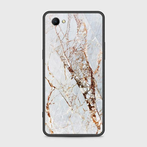 Oppo A3 Cover - White Marble Series - HQ Ultra Shine Premium Infinity Glass Soft Silicon Borders Case