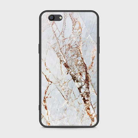 Oppo A77 Cover - White Marble Series - HQ Ultra Shine Premium Infinity Glass Soft Silicon Borders Case