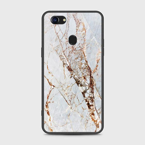 Oppo F5 Cover - White Marble Series - HQ Ultra Shine Premium Infinity Glass Soft Silicon Borders Case