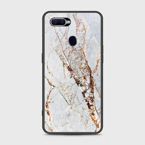 Oppo F9 / F9 Pro Cover - White Marble Series - HQ Ultra Shine Premium Infinity Glass Soft Silicon Borders Case