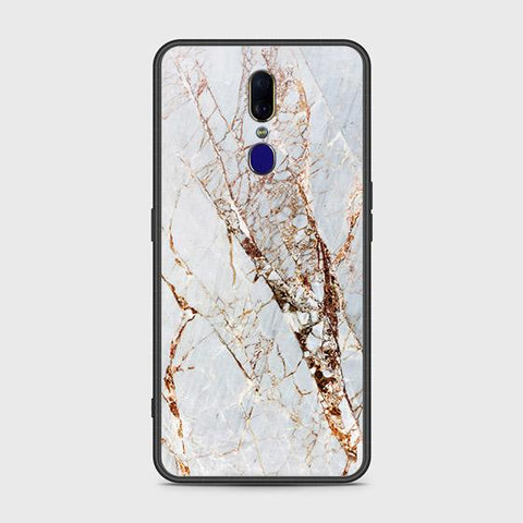 Oppo A9 Cover - White Marble Series - HQ Ultra Shine Premium Infinity Glass Soft Silicon Borders Case