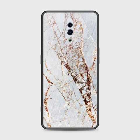 Oppo Reno Cover - White Marble Series - HQ Ultra Shine Premium Infinity Glass Soft Silicon Borders Case