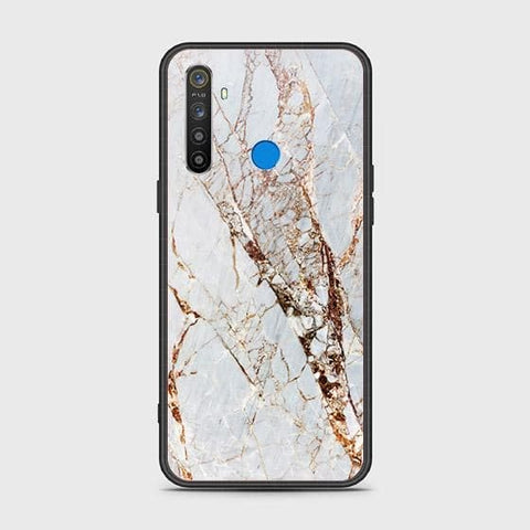 Realme 5i Cover - White Marble Series - HQ Ultra Shine Premium Infinity Glass Soft Silicon Borders Case