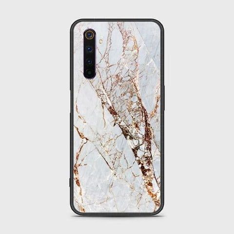 Realme 6 Pro Cover - White Marble Series - HQ Ultra Shine Premium Infinity Glass Soft Silicon Borders Case