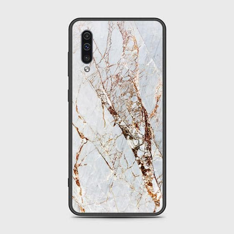 Samsung Galaxy A30s Cover - White Marble Series - HQ Ultra Shine Premium Infinity Glass Soft Silicon Borders Case