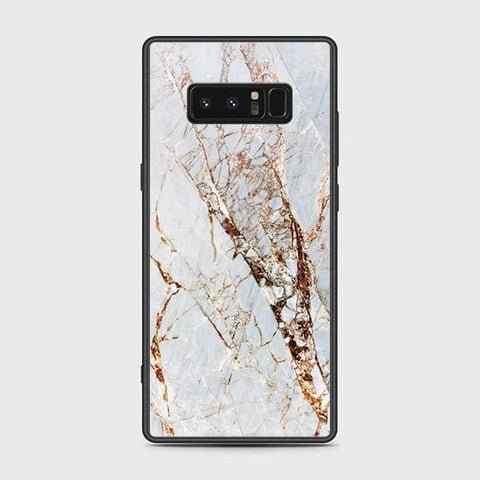 Samsung Galaxy Note 8 Cover - White Marble Series - HQ Ultra Shine Premium Infinity Glass Soft Silicon Borders Case