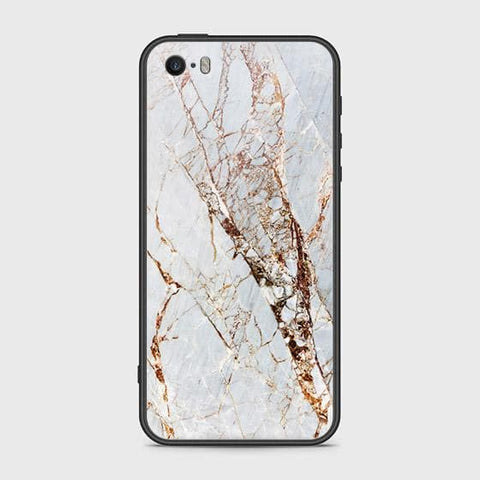 iPhone 5s Cover - White Marble Series - HQ Ultra Shine Premium Infinity Glass Soft Silicon Borders Case