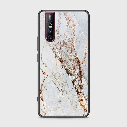 Vivo V15 Pro Cover - White Marble Series - HQ Ultra Shine Premium Infinity Glass Soft Silicon Borders Case