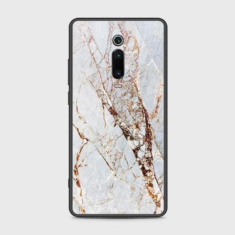 Xiaomi Redmi K20 Pro Cover - White Marble Series - HQ Ultra Shine Premium Infinity Glass Soft Silicon Borders Case