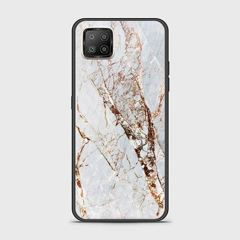 Oppo A93 Cover - White Marble Series - HQ Ultra Shine Premium Infinity Glass Soft Silicon Borders Case