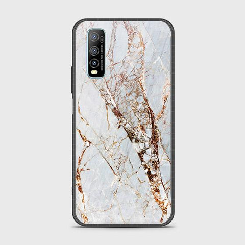 Vivo Y70s Cover - White Marble Series - HQ Ultra Shine Premium Infinity Glass Soft Silicon Borders Case