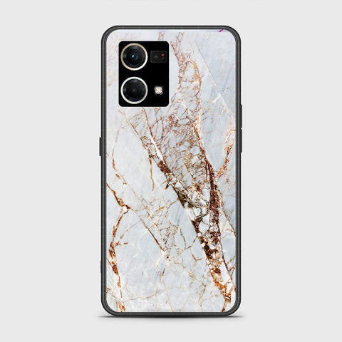 Oppo F21 Pro 4G Cover - White Marble Series - HQ Ultra Shine Premium Infinity Glass Soft Silicon Borders Case