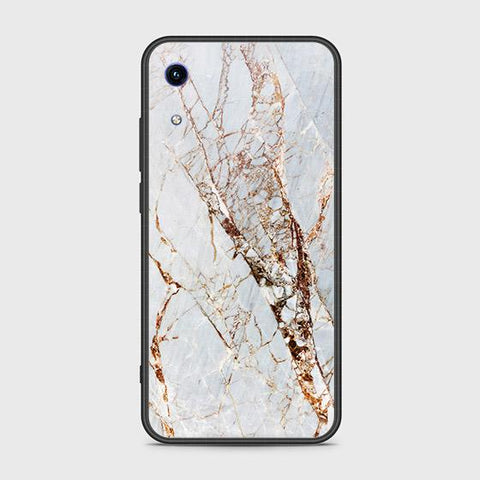 Huawei Honor 8A Cover - White Marble Series - HQ Ultra Shine Premium Infinity Glass Soft Silicon Borders Case