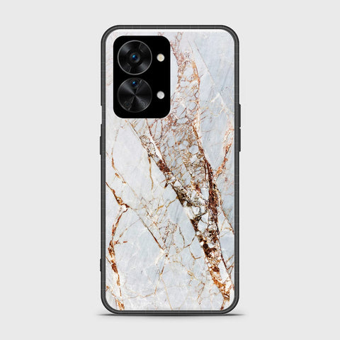 OnePlus Nord 2T Cover - White Marble Series - HQ Ultra Shine Premium Infinity Glass Soft Silicon Borders Case