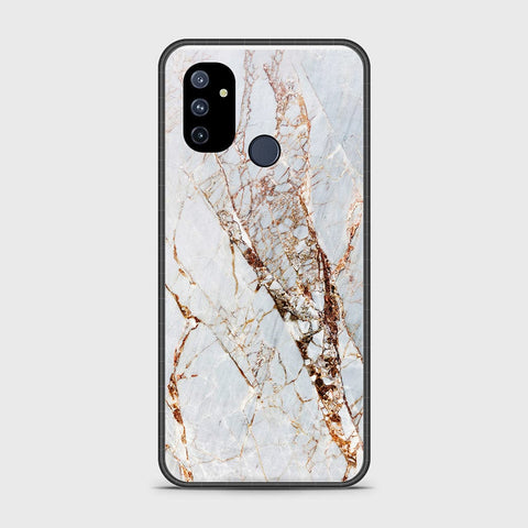 OnePlus Nord N100 Cover- White Marble Series - HQ Ultra Shine Premium Infinity Glass Soft Silicon Borders Case