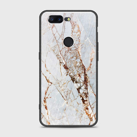 OnePlus 5T Cover- White Marble Series - HQ Ultra Shine Premium Infinity Glass Soft Silicon Borders Case