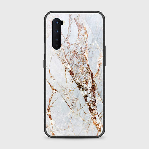 OnePlus Nord Cover- White Marble Series - HQ Ultra Shine Premium Infinity Glass Soft Silicon Borders Case