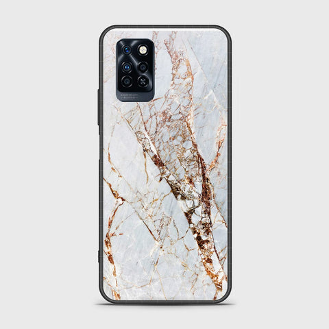Infinix Note 10 Pro Cover- White Marble Series - HQ Ultra Shine Premium Infinity Glass Soft Silicon Borders Case