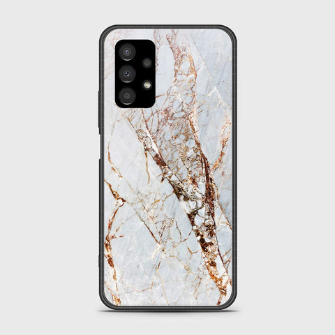 Samsung Galaxy A13 4G Cover- White Marble Series - HQ Ultra Shine Premium Infinity Glass Soft Silicon Borders Case