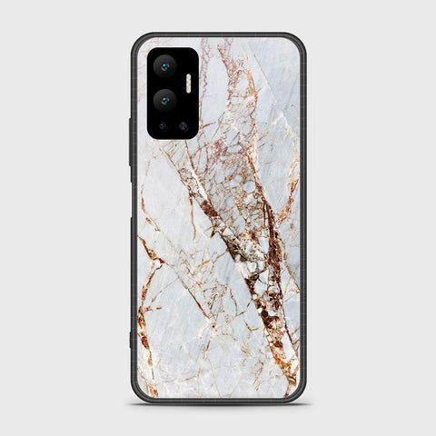 Infinix Hot 12 Cover- White Marble Series - HQ Ultra Shine Premium Infinity Glass Soft Silicon Borders Case