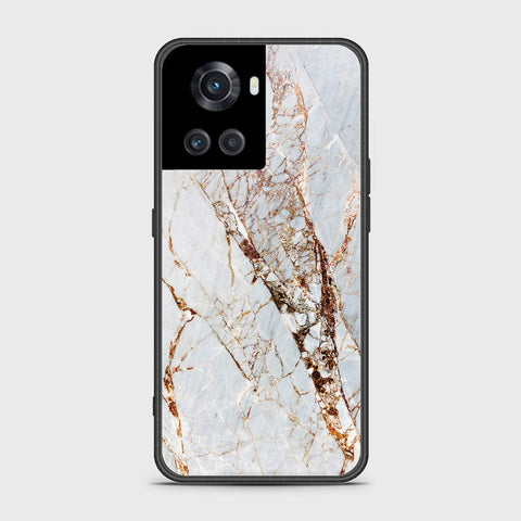 OnePlus Ace Cover- White Marble Series - HQ Ultra Shine Premium Infinity Glass Soft Silicon Borders Case