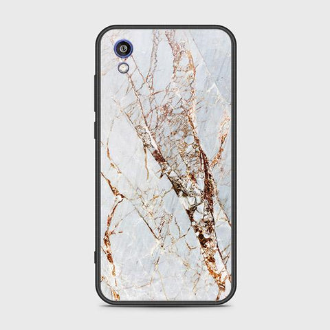 Huawei Y5 2019 Cover - White Marble Series - HQ Ultra Shine Premium Infinity Glass Soft Silicon Borders Case