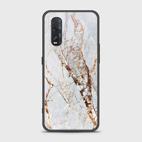 Oppo Find X2 Cover- White Marble Series - HQ Ultra Shine Premium Infinity Glass Soft Silicon Borders Case