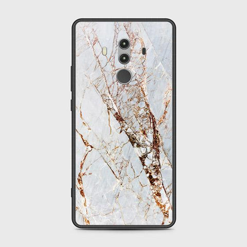 Huawei Mate 10 Pro Cover - White Marble Series - HQ Ultra Shine Premium Infinity Glass Soft Silicon Borders Case