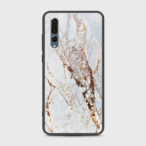 Huawei P20 Pro Cover - White Marble Series - HQ Ultra Shine Premium Infinity Glass Soft Silicon Borders Case