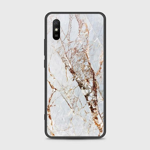 Xiaomi Redmi 9i Cover - White Marble Series - HQ Ultra Shine Premium Infinity Glass Soft Silicon Borders Case