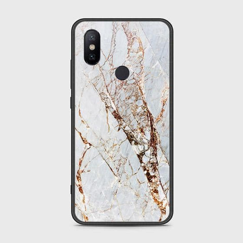 Xiaomi Mi A2 / Mi 6X Cover - White Marble Series - HQ Ultra Shine Premium Infinity Glass Soft Silicon Borders Case