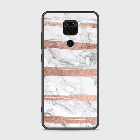 Xiaomi Redmi Note 9 Cover - White Marble Series - HQ Ultra Shine Premium Infinity Glass Soft Silicon Borders Case