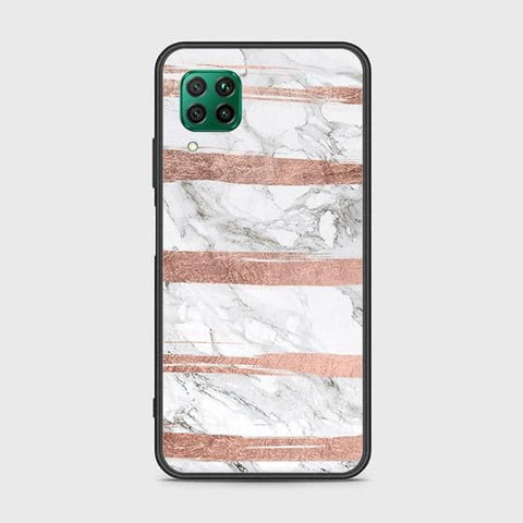 Huawei Nova 6 SE Cover - White Marble Series - HQ Ultra Shine Premium Infinity Glass Soft Silicon Borders Case