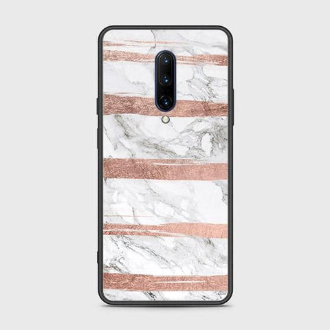 OnePlus 7 Pro Cover - White Marble Series - HQ Ultra Shine Premium Infinity Glass Soft Silicon Borders Case