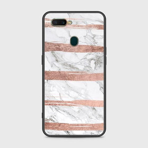 Oppo A12s Cover - White Marble Series - HQ Ultra Shine Premium Infinity Glass Soft Silicon Borders Case