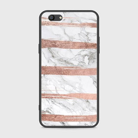 Oppo A77 Cover - White Marble Series - HQ Ultra Shine Premium Infinity Glass Soft Silicon Borders Case