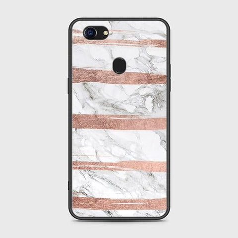 Oppo F5 Cover - White Marble Series - HQ Ultra Shine Premium Infinity Glass Soft Silicon Borders Case