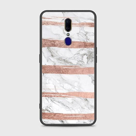 Oppo A9 Cover - White Marble Series - HQ Ultra Shine Premium Infinity Glass Soft Silicon Borders Case