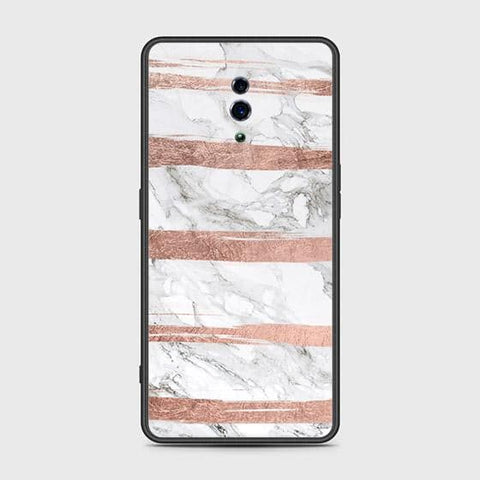 Oppo Reno Cover - White Marble Series - HQ Ultra Shine Premium Infinity Glass Soft Silicon Borders Case