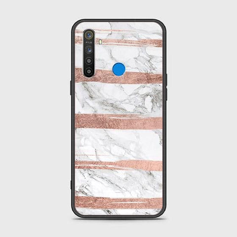 Realme 5i Cover - White Marble Series - HQ Ultra Shine Premium Infinity Glass Soft Silicon Borders Case