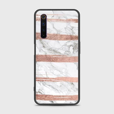 Realme 6 Pro Cover - White Marble Series - HQ Ultra Shine Premium Infinity Glass Soft Silicon Borders Case