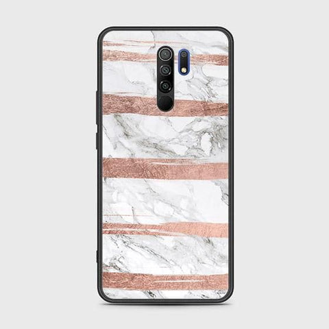 Xiaomi Poco M2 Cover - White Marble Series - HQ Ultra Shine Premium Infinity Glass Soft Silicon Borders Case