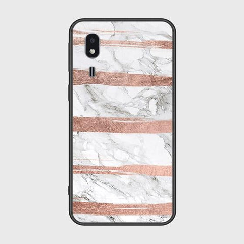 Samsung Galaxy A2 Core Cover - White Marble Series - HQ Ultra Shine Premium Infinity Glass Soft Silicon Borders Case