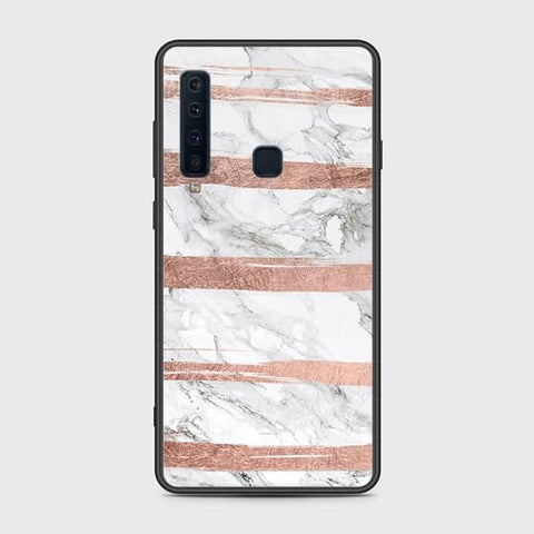 Samsung Galaxy A9 2018 Cover - White Marble Series - HQ Ultra Shine Premium Infinity Glass Soft Silicon Borders Case