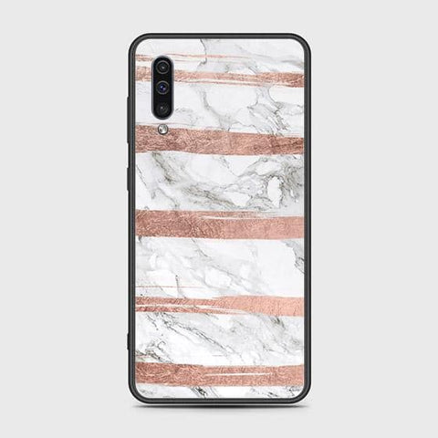 Samsung Galaxy A30s Cover - White Marble Series - HQ Ultra Shine Premium Infinity Glass Soft Silicon Borders Case