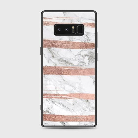 Samsung Galaxy Note 8 Cover - White Marble Series - HQ Ultra Shine Premium Infinity Glass Soft Silicon Borders Case