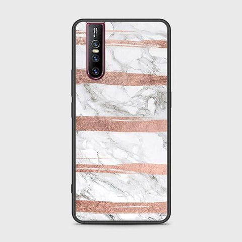 Vivo V15 Pro Cover - White Marble Series - HQ Ultra Shine Premium Infinity Glass Soft Silicon Borders Case